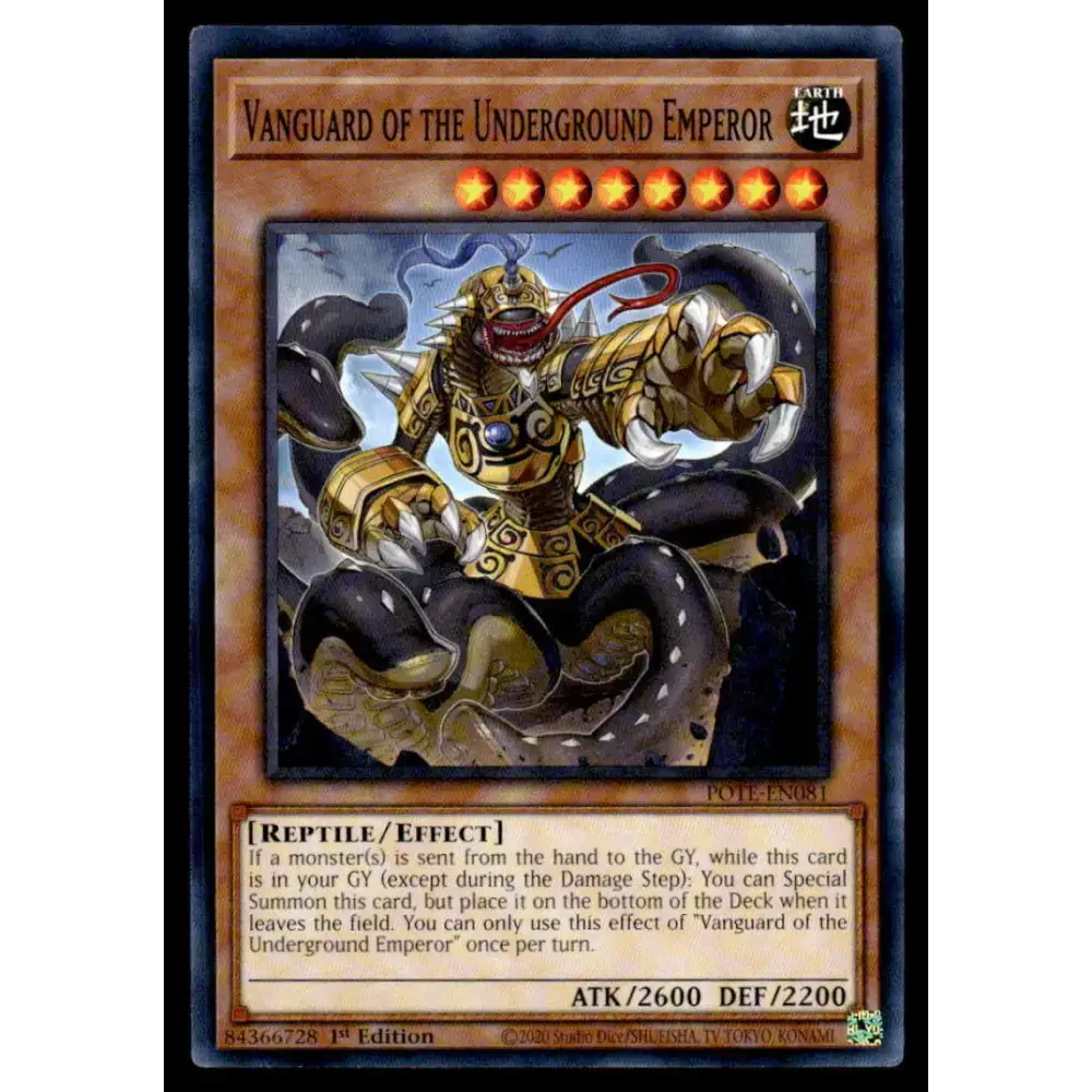Power of the Elements #POTE-EN081 Vanguard of the Underground Emperor Yugioh Trading Card - Yu-Gi-Oh! Card Single