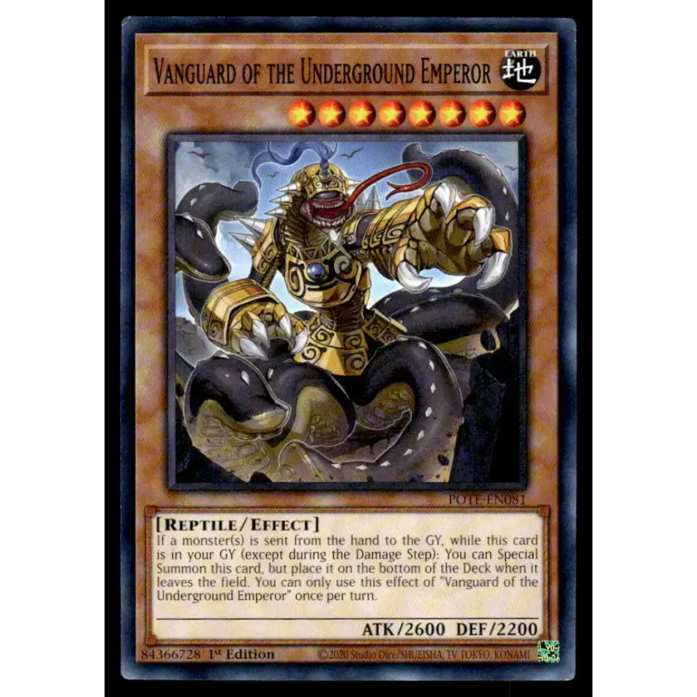 Power of the Elements #POTE-EN081 Vanguard of the Underground Emperor Yugioh Trading Card - Yu-Gi-Oh! Card Single