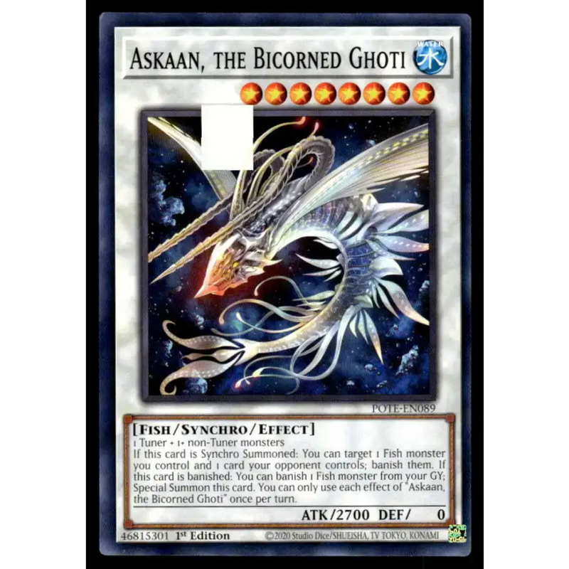 Power of the Elements #POTE-EN089 Askaan the Bicorned Ghoti Yugioh Trading Card - Yu-Gi-Oh! Card Single
