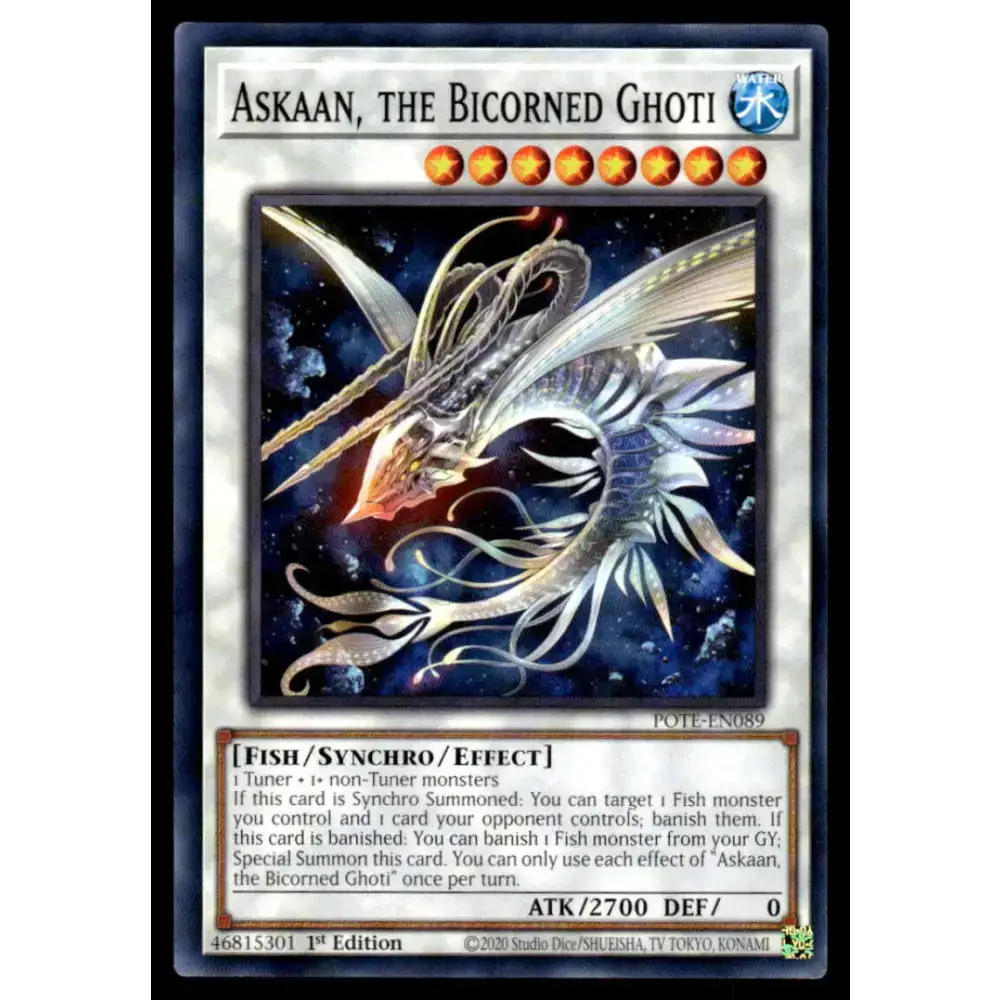 Power of the Elements #POTE-EN089 Askaan the Bicorned Ghoti Yugioh Trading Card - Yu-Gi-Oh! Card Single