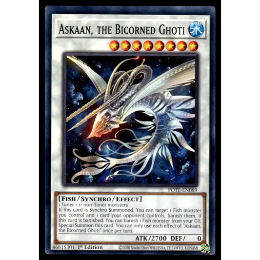 Power of the Elements #POTE-EN089 Askaan the Bicorned Ghoti Yugioh Trading Card - Yu-Gi-Oh! Card Single
