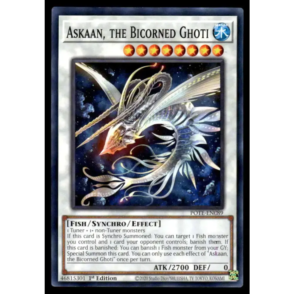 Power of the Elements #POTE-EN089 Askaan the Bicorned Ghoti Yugioh Trading Card - Yu-Gi-Oh! Card Single