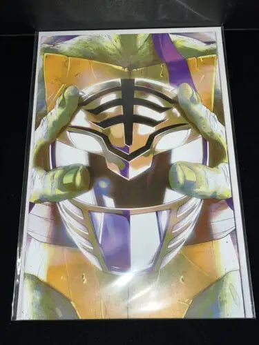 Power Rangers TMNT comic featuring Green Helmet Cover Variant RL1 character