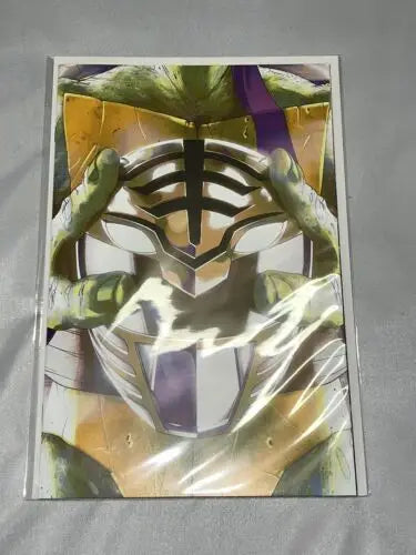 Comic book featuring turtle-like character from Power Rangers TMNT Green Helmet Cover Variant