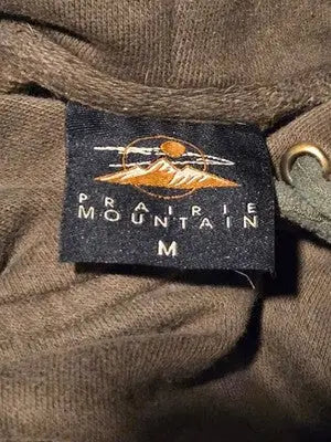 Prairie Mountain Hoodie Mens M Colorado Rocky Mountains Brown Kangaroo Pocket - Apparel