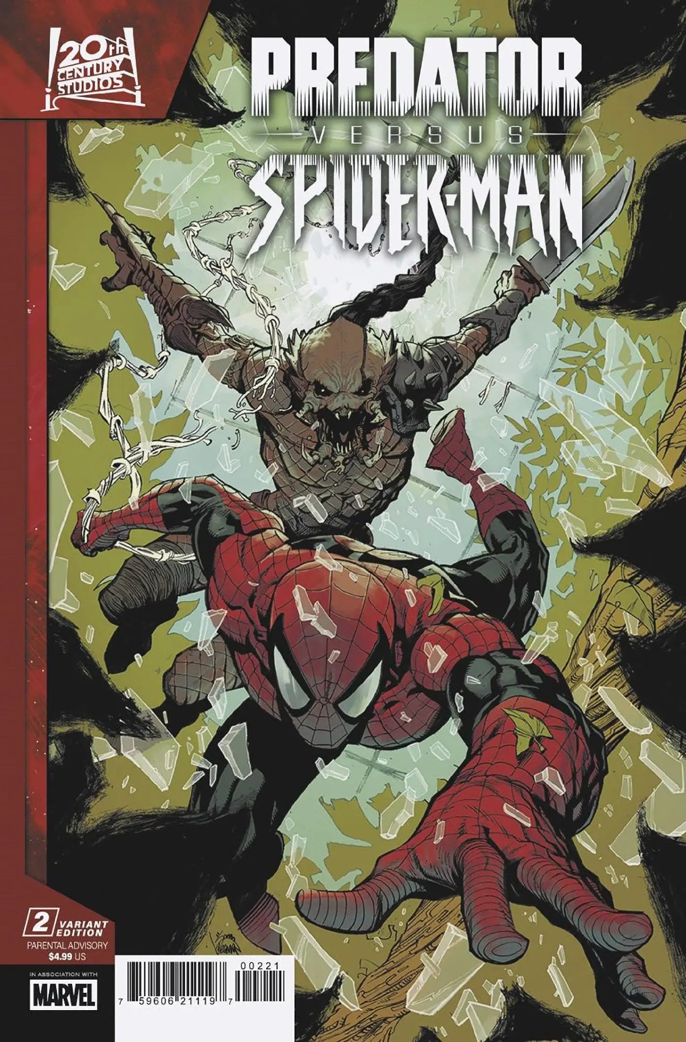 Predator versus Spider-Man comic book cover Ryan Stegman variant featuring dynamic superhero battle