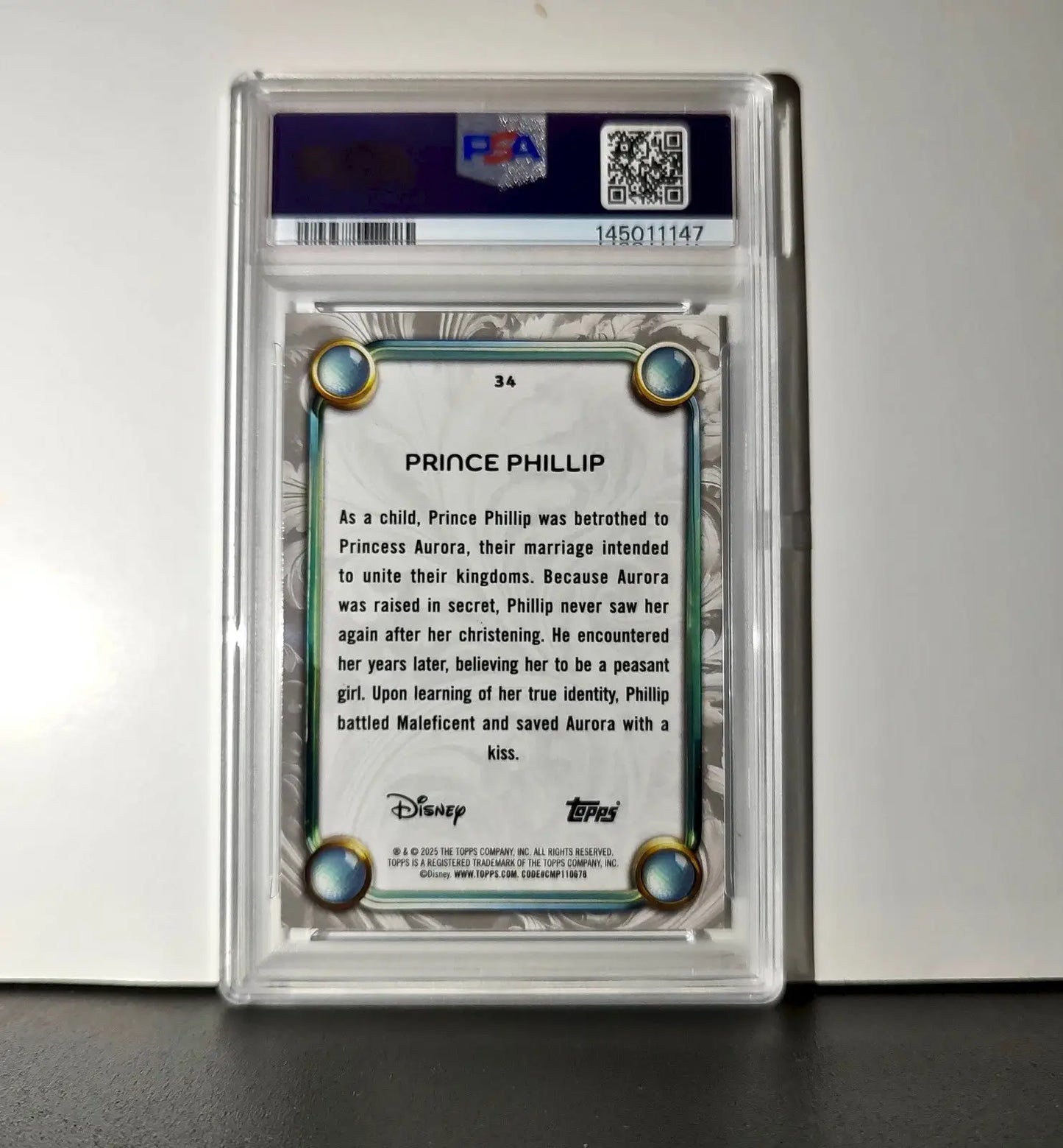Prince Phillip 2025 Topps Disney #34 Winter Variant Card Sleeping Beauty PSA 9 - Non-Sports Card Single