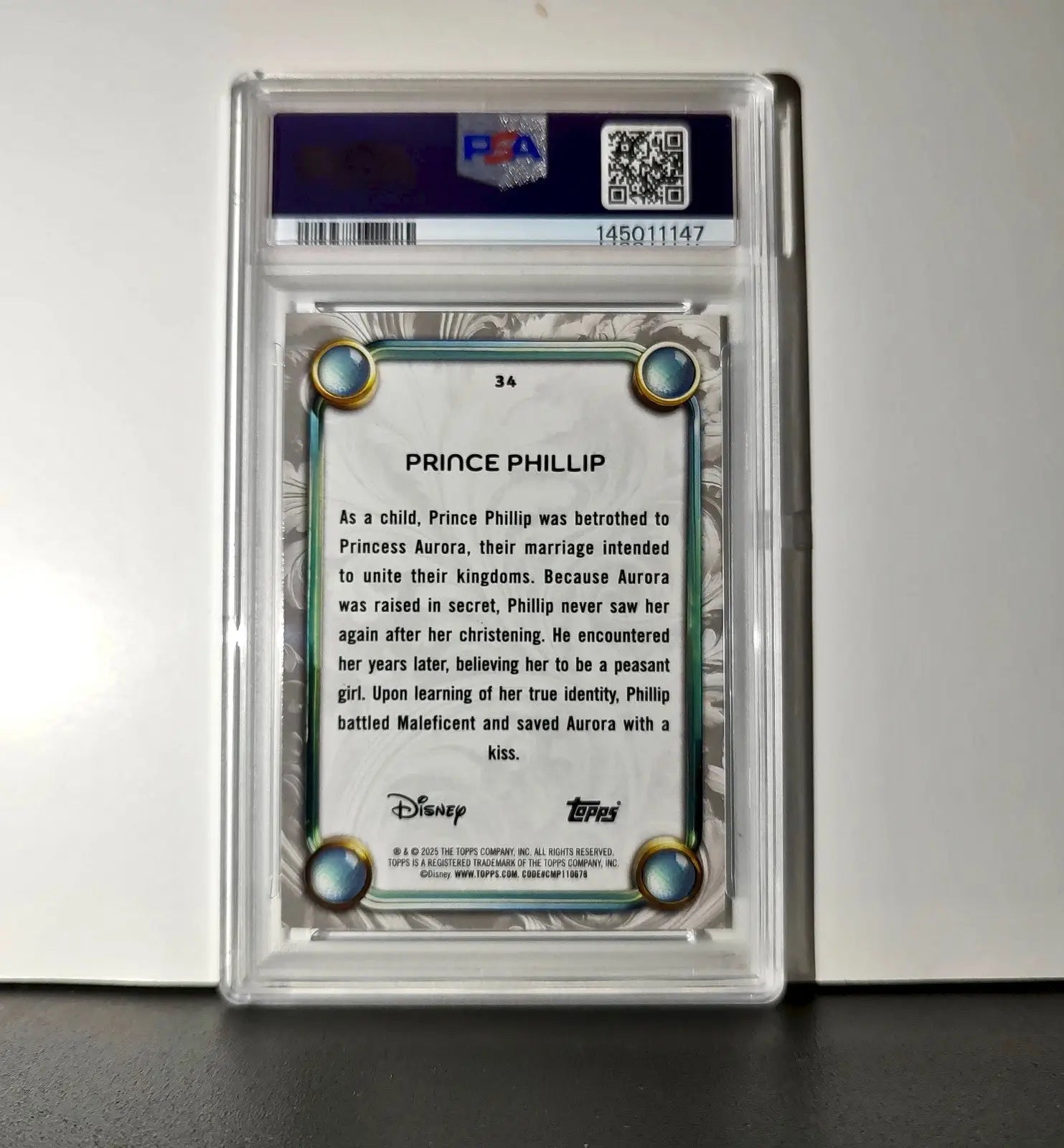 Prince Phillip 2025 Topps Disney #34 Winter Variant Card Sleeping Beauty PSA 9 - Non-Sports Card Single