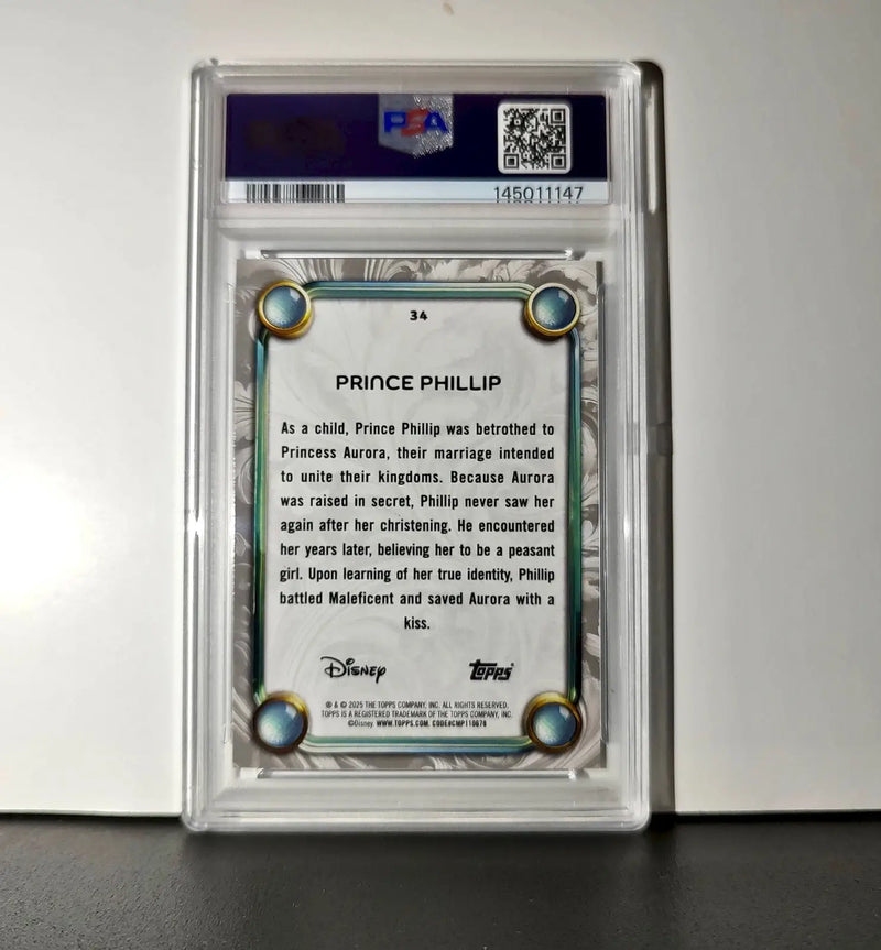 Prince Phillip 2025 Topps Disney #34 Winter Variant Card Sleeping Beauty PSA 9 - Non-Sports Card Single