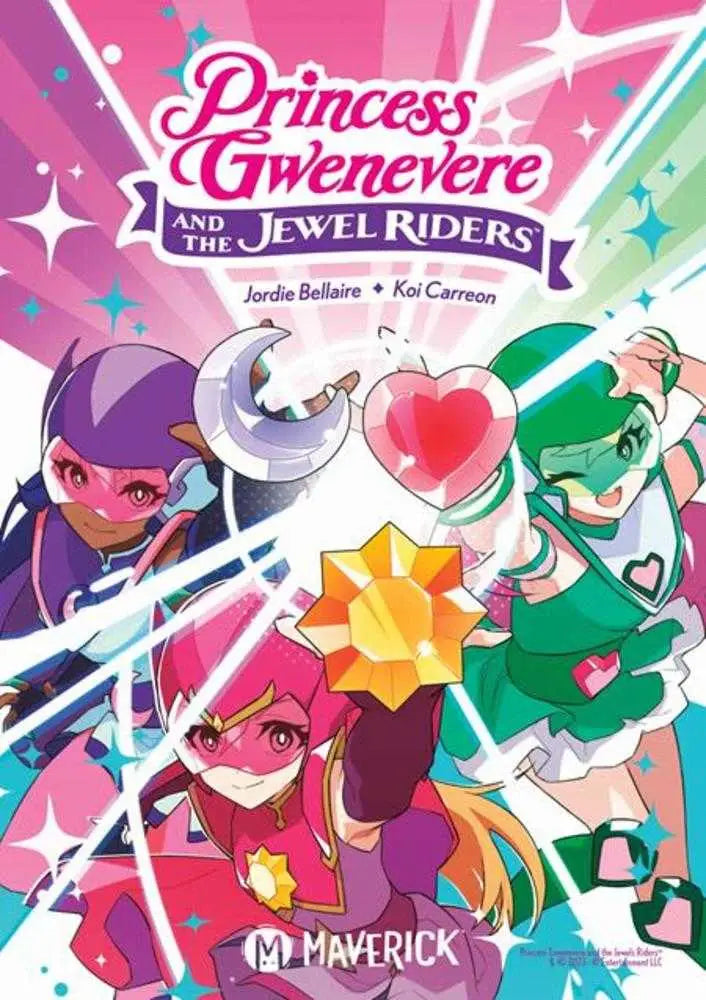 Book cover for Princess Gwenevere and the Jewel Riders showcasing vibrant anime characters