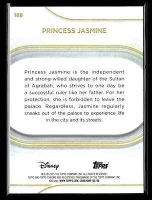 🌟 Princess Jasmine, 2025 Topps Chrome Disney #188 🌟 - Non-Sports Card Single