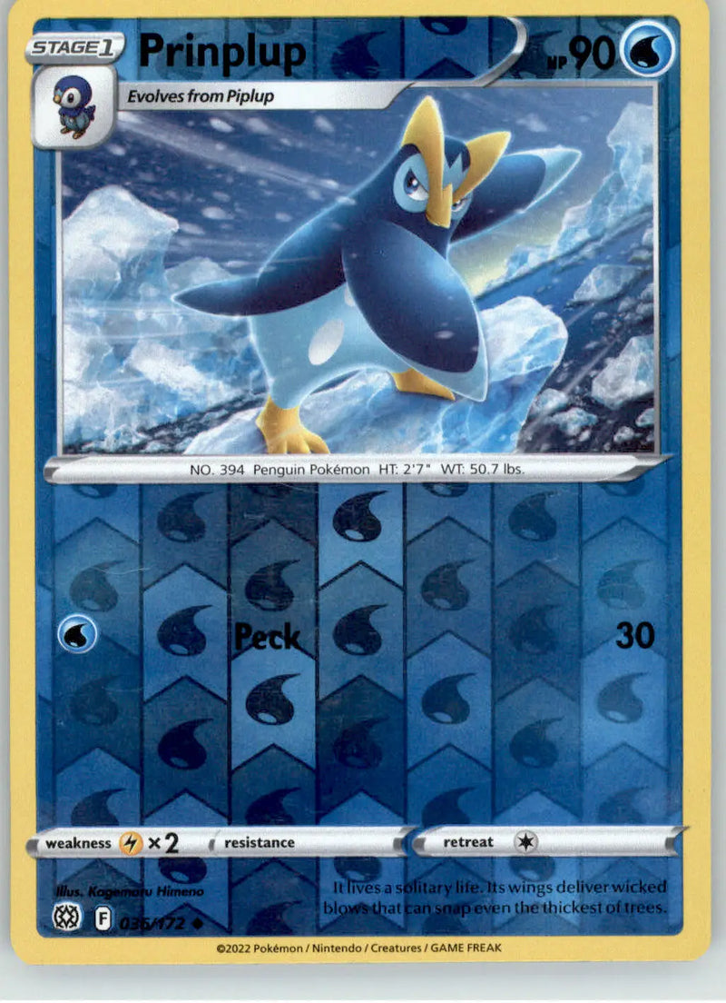 Prinplup - Brilliant Stars - 036/172 - Reverse Holo LP Pokemon - Pokémon Card Single