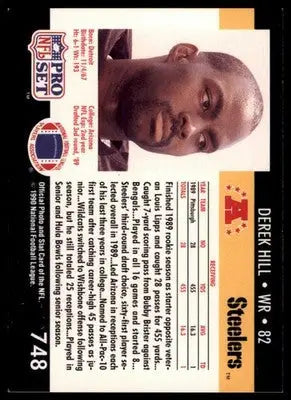 Pro Set Derek Hill 748 Pittsburgh Steelers