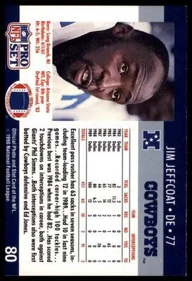 Pro Set Jim Jeffcoat 80 Dallas Cowboys