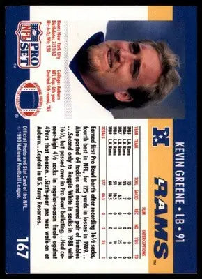 Pro Set Kevin Greene 167 Los Angeles Rams
