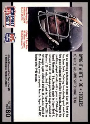 Pro Set Super Bowl XXV Silver Anniversary Commemorative Dwight White 80 Pittsbur