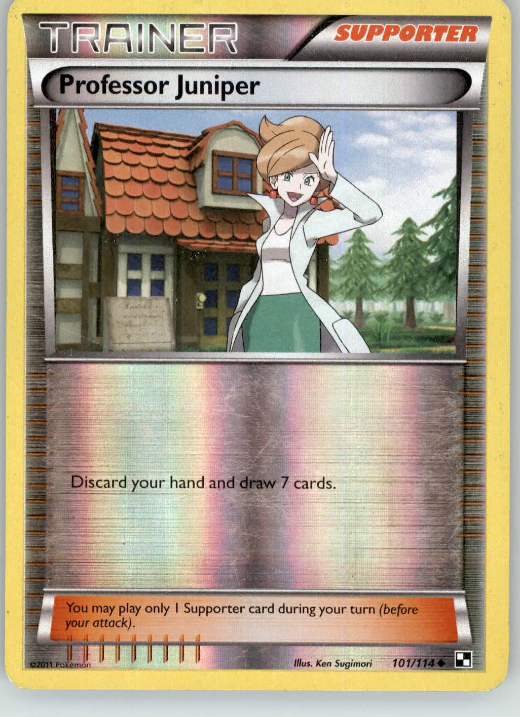 Professor Juniper - Black & White - 101/114 - Reverse Holo MP Pokemon - Pokémon Card Single