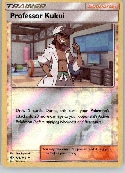 Professor Kukui - SM Base Set - 128/149 - Reverse Holo LP Pokemon - Pokémon Card Single