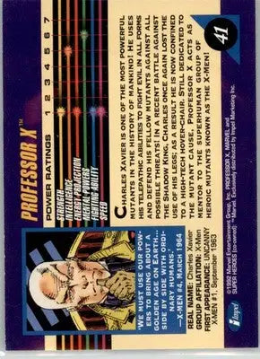 Professor X - 1992 Impel Marvel Universe - NM - #41 - Marvel Card Single
