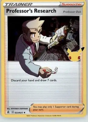 Professor’s Research (Professor Oak) - Celebrations - 023/025 - Holo LP Pokemon - Pokémon Card Single