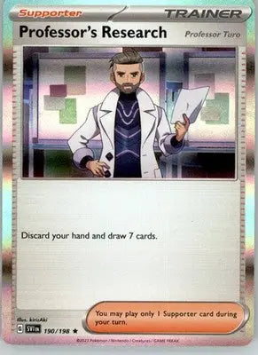 Professor’s Research (Professor Turo) - Scarlet & Violet - 190/198 - Holo NM - Pokémon Card Single