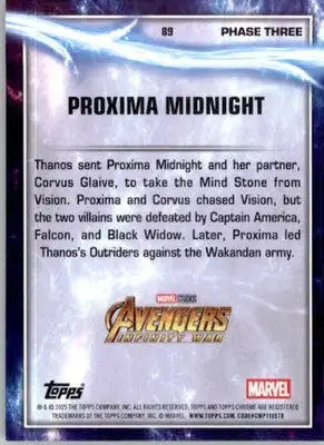 Proxima Midnight - 2025 Topps Chrome Marvel Studios - #89 - Non_sport - Non-Sports Card Single