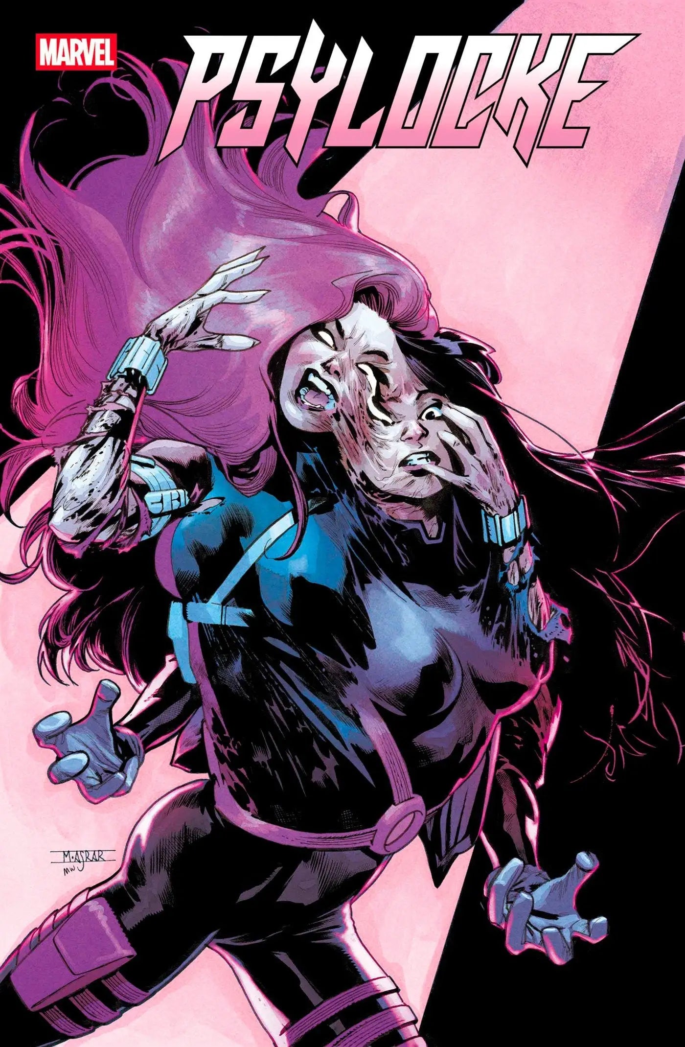 Psylocke comic book cover displayed on Psylocke #8 featuring a dynamic superhero illustration