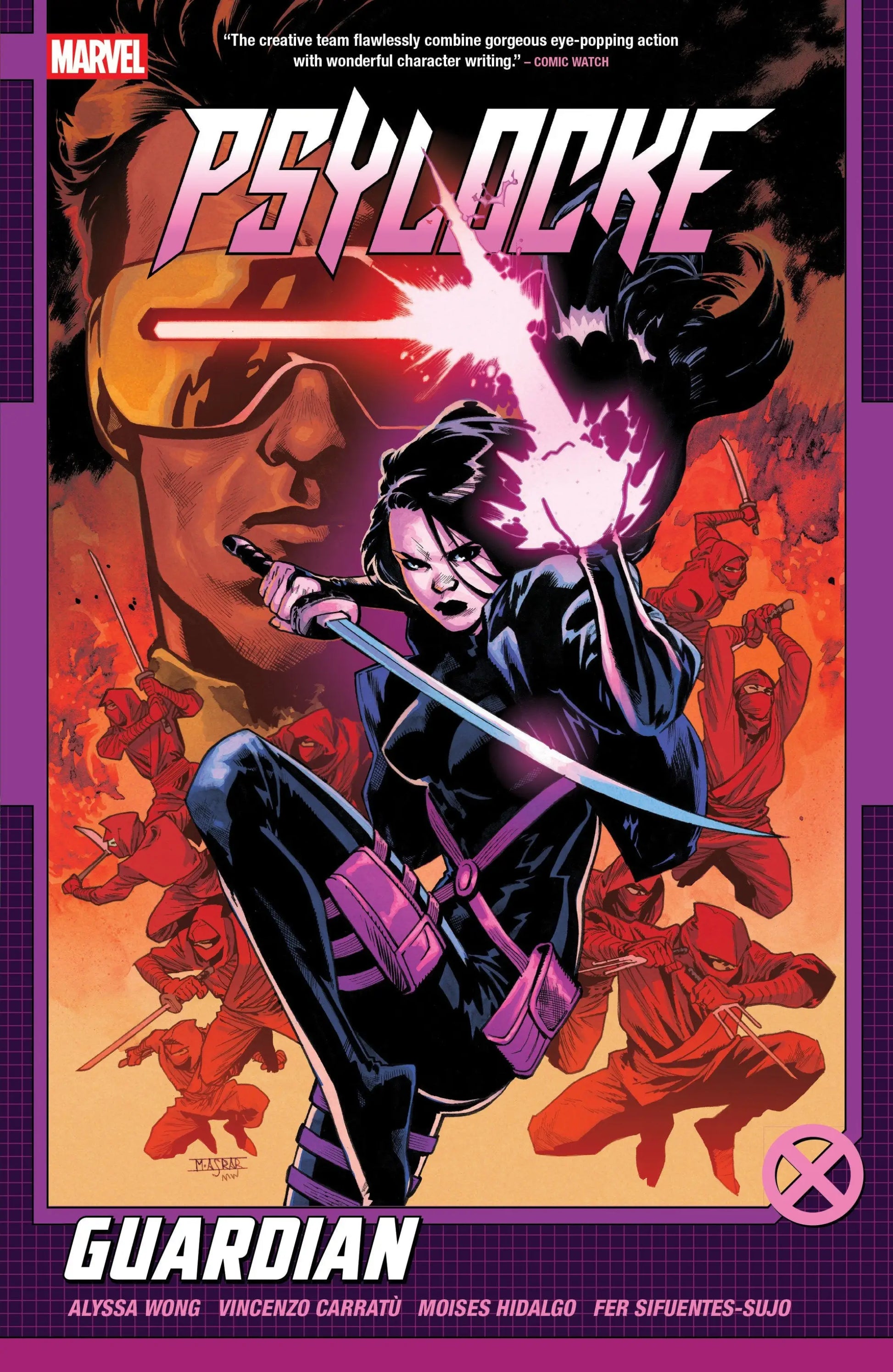 Comic book cover from Psylocke Volume 1 Guardian graphic novel in Marvel Universe