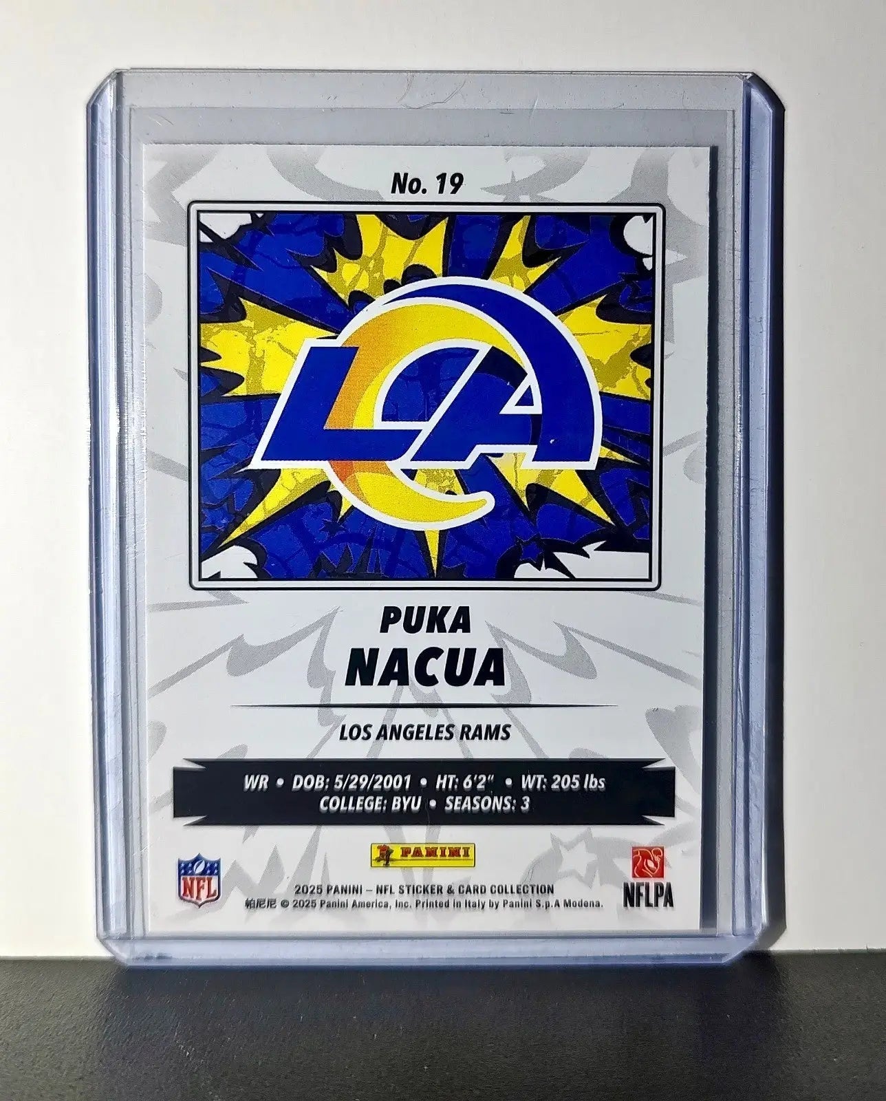 Puka Nacua 2025 Panini NFL #19 Foil Sticker Card Los Angeles Rams - Football Card Single