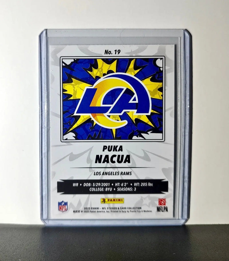 Puka Nacua 2025 Panini NFL #19 Sticker Card Los Angeles Rams