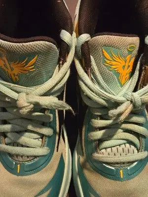 Puma Basketball Shoes Men’s 7 Aqua Teal Yellow Athletic Lightweight Sneakers