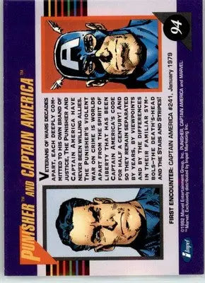 Punisher and Captain America - 1992 Impel Marvel Universe - NM - #94 - Marvel Card Single