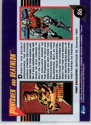 Punisher and Deathlok - 1992 Impel Marvel Universe - NM - #86 - Marvel Card Single