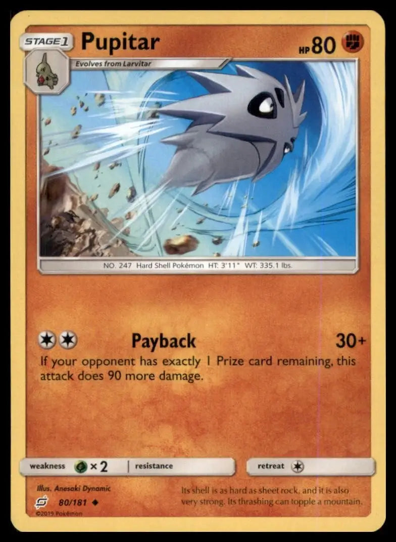Pupitar 80/181 Sm-Team Up Reverse Holo - Pokémon Card Single