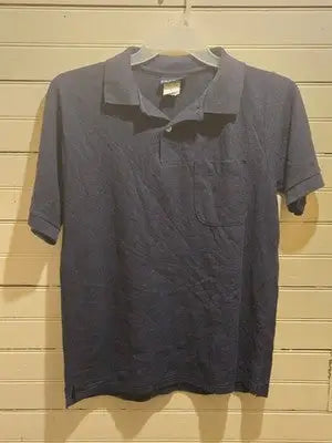 Puritan Polo Shirt Mens M Navy Short Sleeve Cotton Blend Pocket Collared Classic - Apparel
