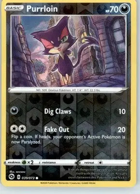 Purrloin - Champion’s Path - 39/73 - Reverse Holo LP - Pokémon Card Single