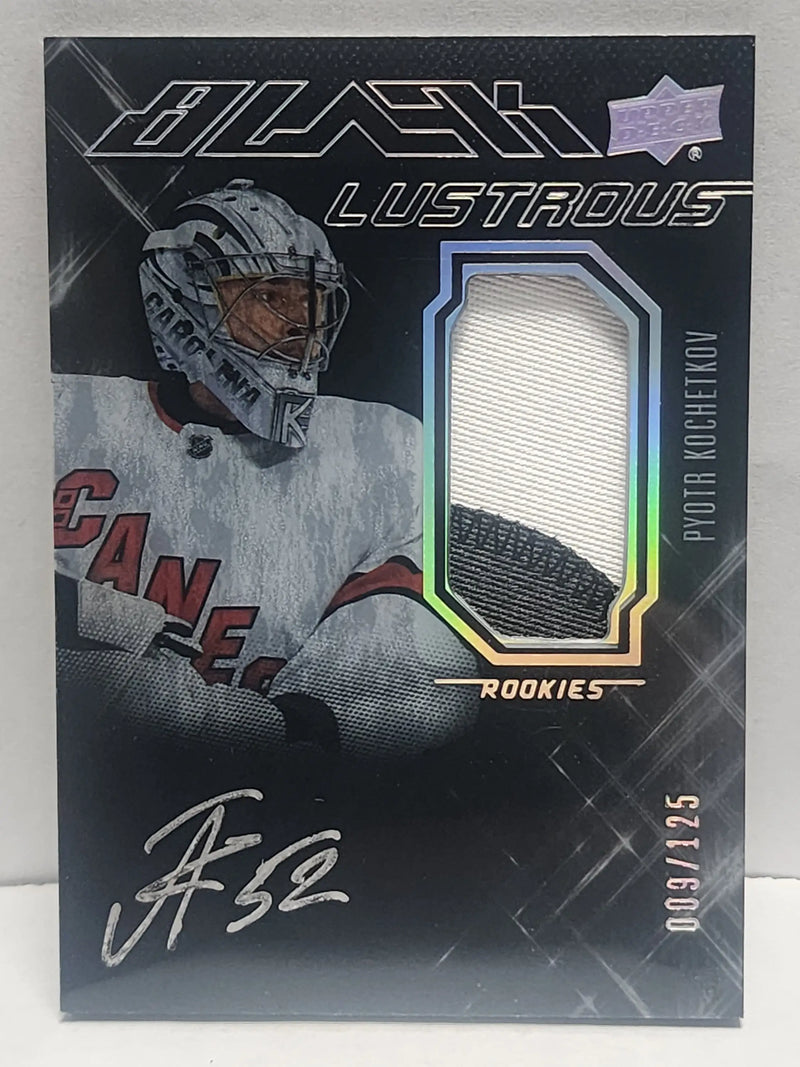 Pyotr Kochetkov 2022 Upper Deck SPX Black Lustrous Rookie Patch Auto #9/125 - Hockey Card Single