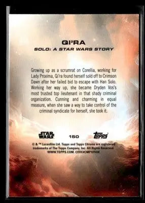 ? Qi’ra — 2025 Topps Chrome Sapphire Edition Star Wars #150 ? - Trading Card