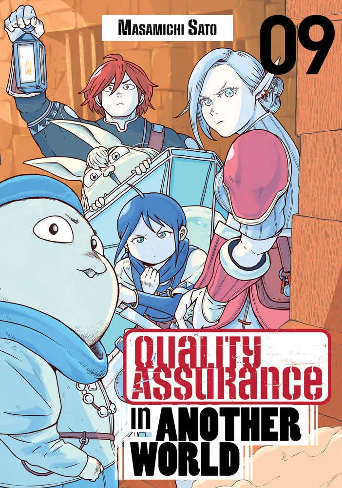 Manga cover art for Quality Assurance In Another World 9 with thrilling isekai action