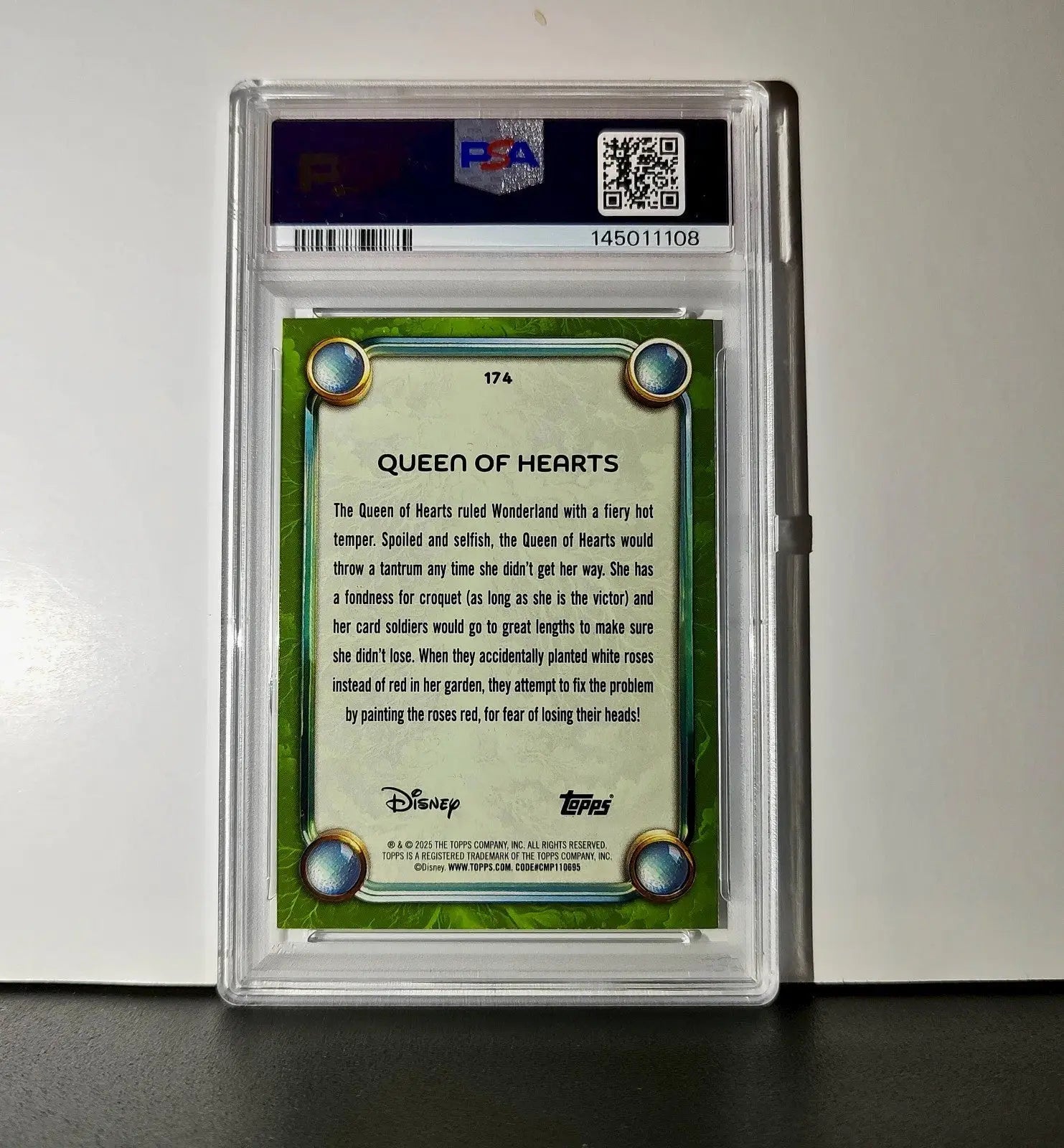 Queen of Hearts 2025 Topps Disney Wonder #174 Card Alice in Wonderland PSA 10 - Non-Sports Card Single