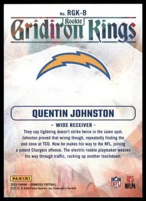 Quentin Johnston 2023 Donruss Rookie Gridiron Kings #RGK-8 Los Angeles Chargers - Football Card Single