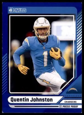 Quentin Johnston 2024 Donruss Press Proof Blue #288 Los Angeles Chargers - Football Card Single