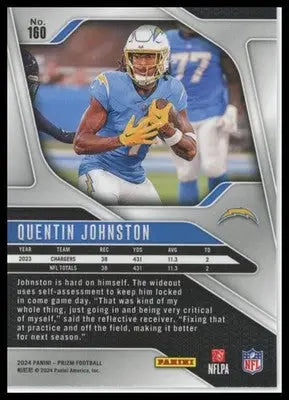 Quentin Johnston 2024 Panini Prizm #160 Los Angeles Chargers
