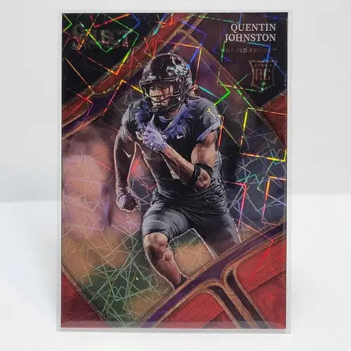 Quentin Johnston football trading card Panini Select Red Lazer Chargers RC 2023