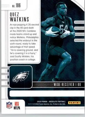 Quez Watkins - 2020 Panini Absolute - #186 - Retail RC Football - Football Card Single