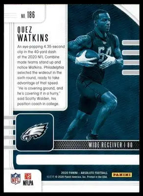 Quez Watkins Rookie 2020 Panini Absolute Retail #186 Philadelphia Eagles