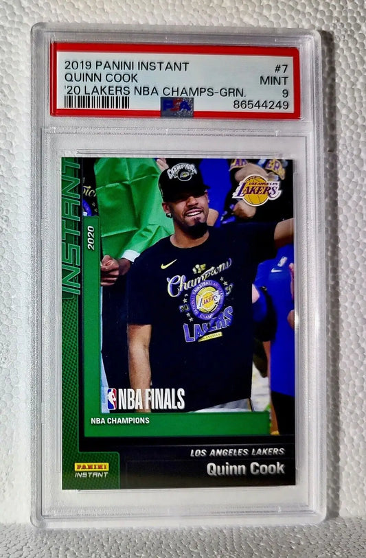 Quinn Cook 2020 Panini LA Lakers NBA Champions #7 Green Card 10/10 PSA 9 Mint - Basketball Card Single