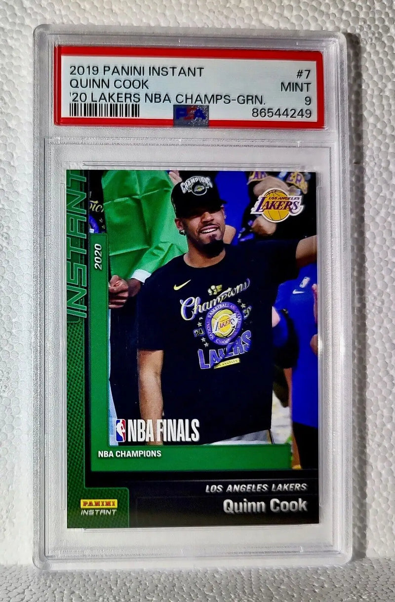Quinn Cook 2020 Panini LA Lakers NBA Champions #7 Green Card 10/10 PSA 9 Mint - Basketball Card Single