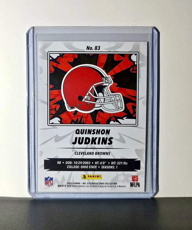 Quinshon Judkins Rookie 2025 Panini NFL #83 Sticker Card Cleveland Browns - Football Card Single