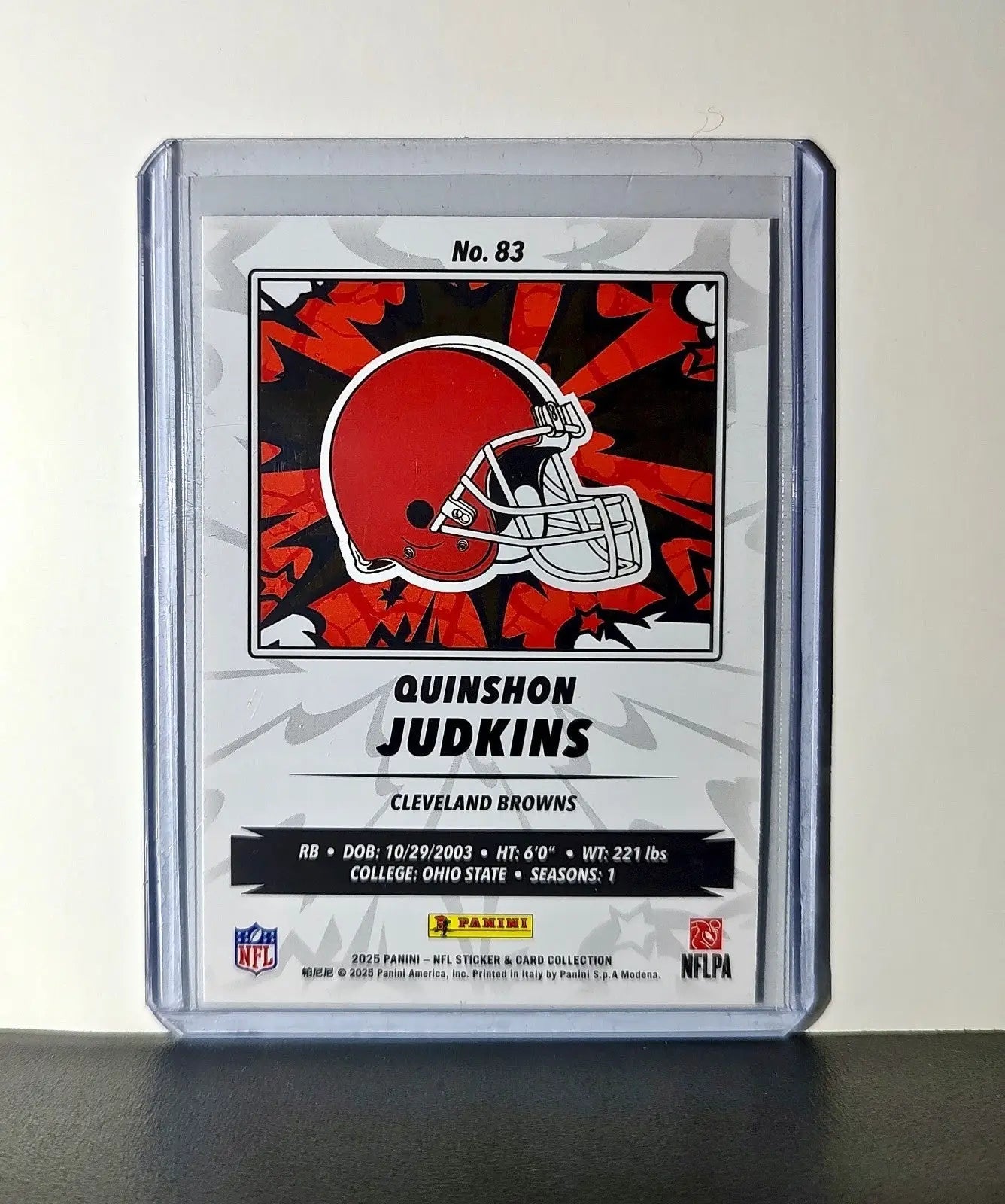 Quinshon Judkins Rookie 2025 Panini NFL #83 Sticker Card Cleveland Browns - Football Card Single